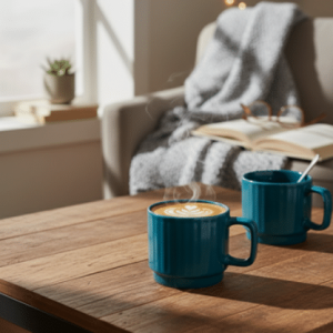 Misty teal Ceramic Cup 120 ml