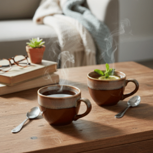 Rustic Roast twin  ceramic cup set fo 2  80 ml