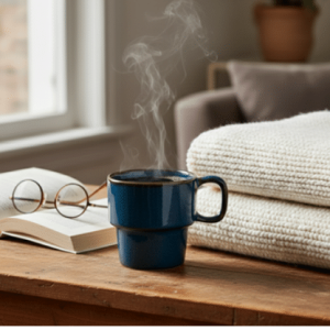 Azure Monolith Stackable Ceramic Cup Set of 2 - 120 ml