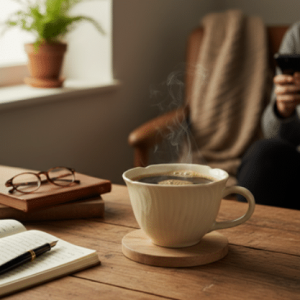 The Lotus Vessel Ceramic Coffee Mug White Single 280 ml