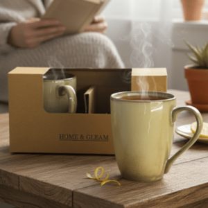 The Gleam Team  Clay Ceramic coffee  mug gift box set of 2 - 320 ml